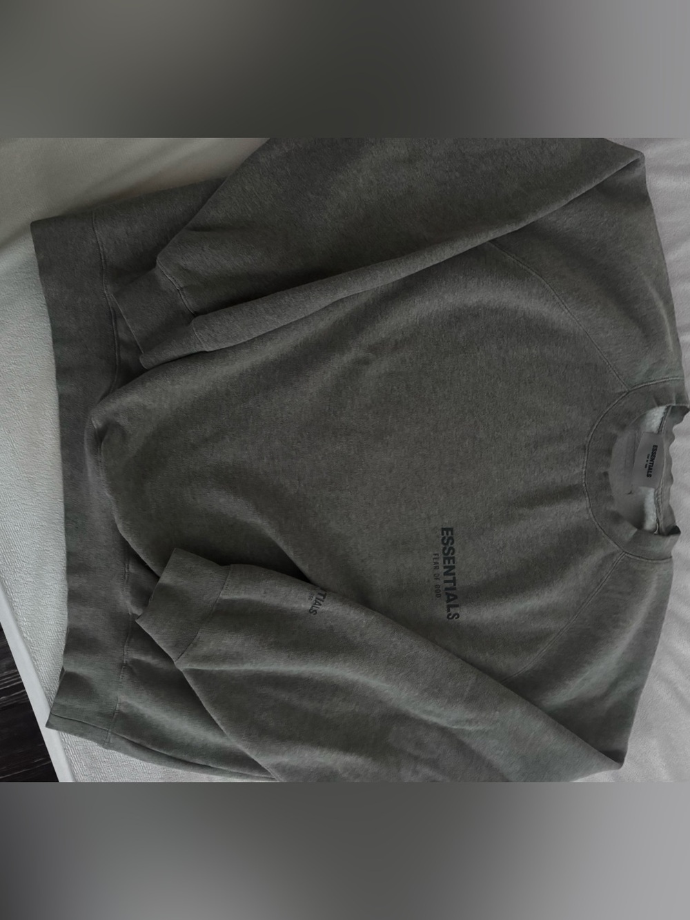 Essentials Dark Gray Logo Crewneck Sweatshirt
